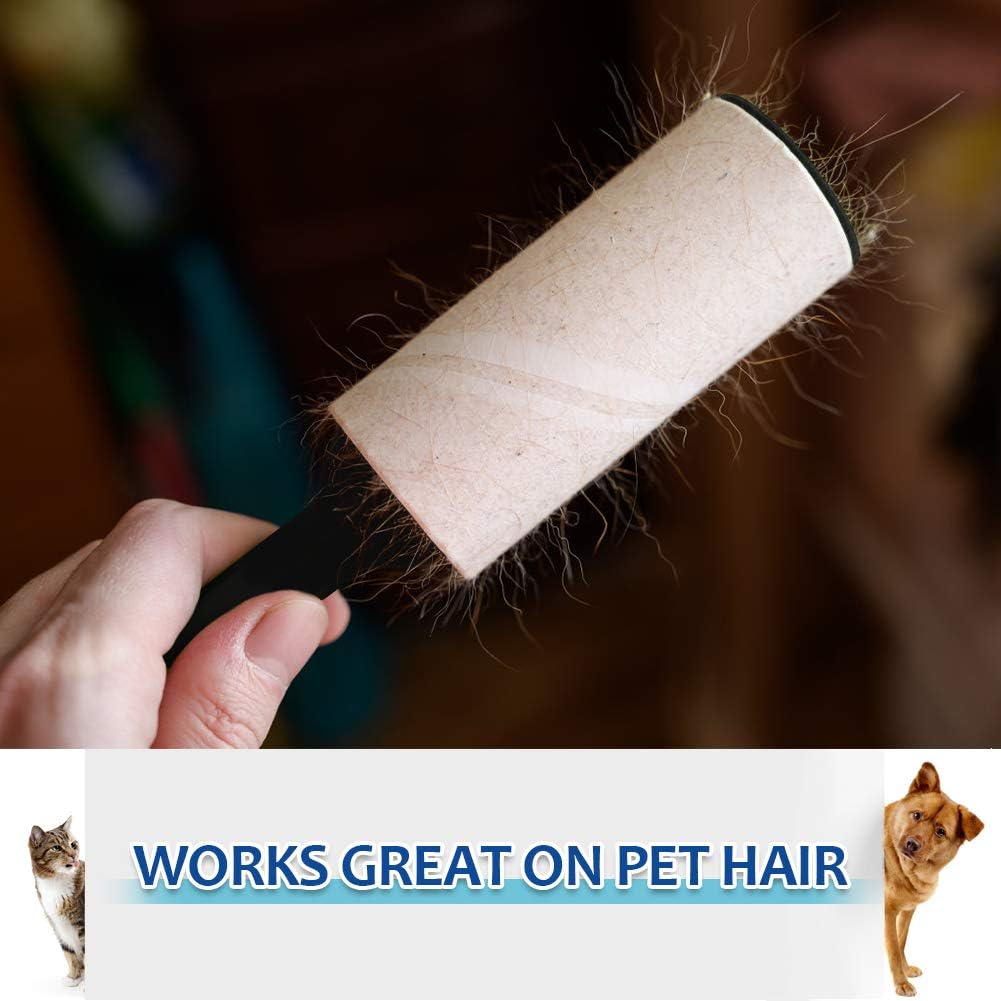 Lint Rollers for Pet Hair Extra Sticky, Dog Cat Pet Hair Remover Couch Lint Roller Travel Size Lint Remover for Clothes, 2 Reusable Handles+8 Lint Roller Refills Pack, 512 Sheets Total