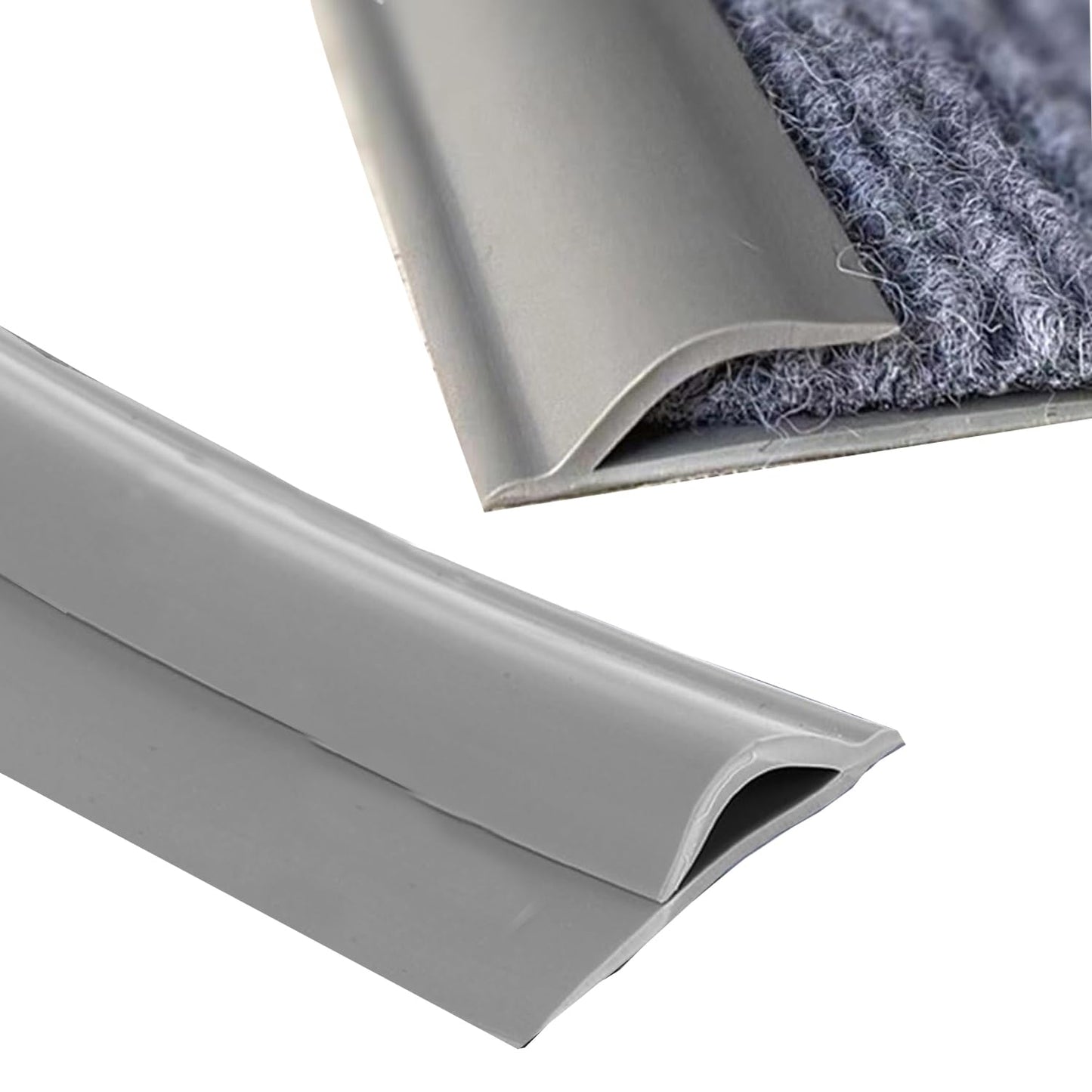 Self Adhesive Carpet Transition Strip with Edge Trim, Designed for Seamless Transitions from Carpet to Tile or Vinyl Floors, Perfect for Doorways.(Gray,7ft)
