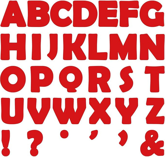 Qyeahkj 150 PCS Large 6" Font Letters and Punctuation Set, Red Classroom Alphabet Cutout for Bulletin Board Display Home School Class Decoration, A Great Helper to Inspire Students' Learning Interest