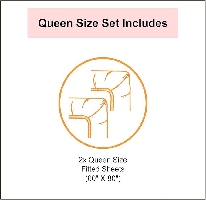 Ambesonne Mushroom 2 Pack Fitted Sheet, Shapes and Dots, Bed Cover All-Round Elastic Deep Pockets 2 Pieces, Package Contains 2 Queen Size Fitted Sheets, Dark Seafoam Multicolor