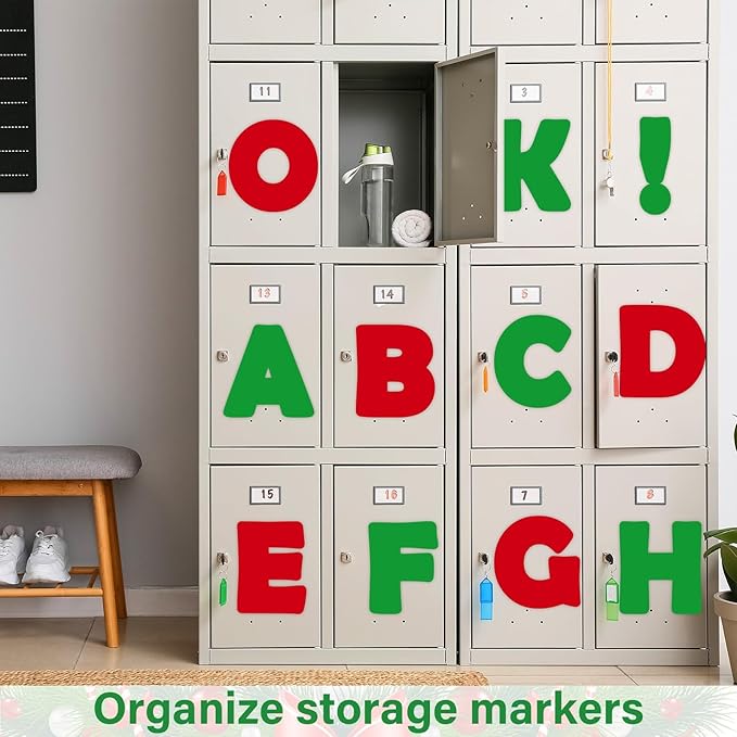 Qyeahkj 150 PCS Large 6" Font Christmas Bulletin Board Letters for Classroom, Red and Green Letters Bulletin Board Christmas Decorations for Xmas Home School Classroom Alphabet Poster Wall Decor