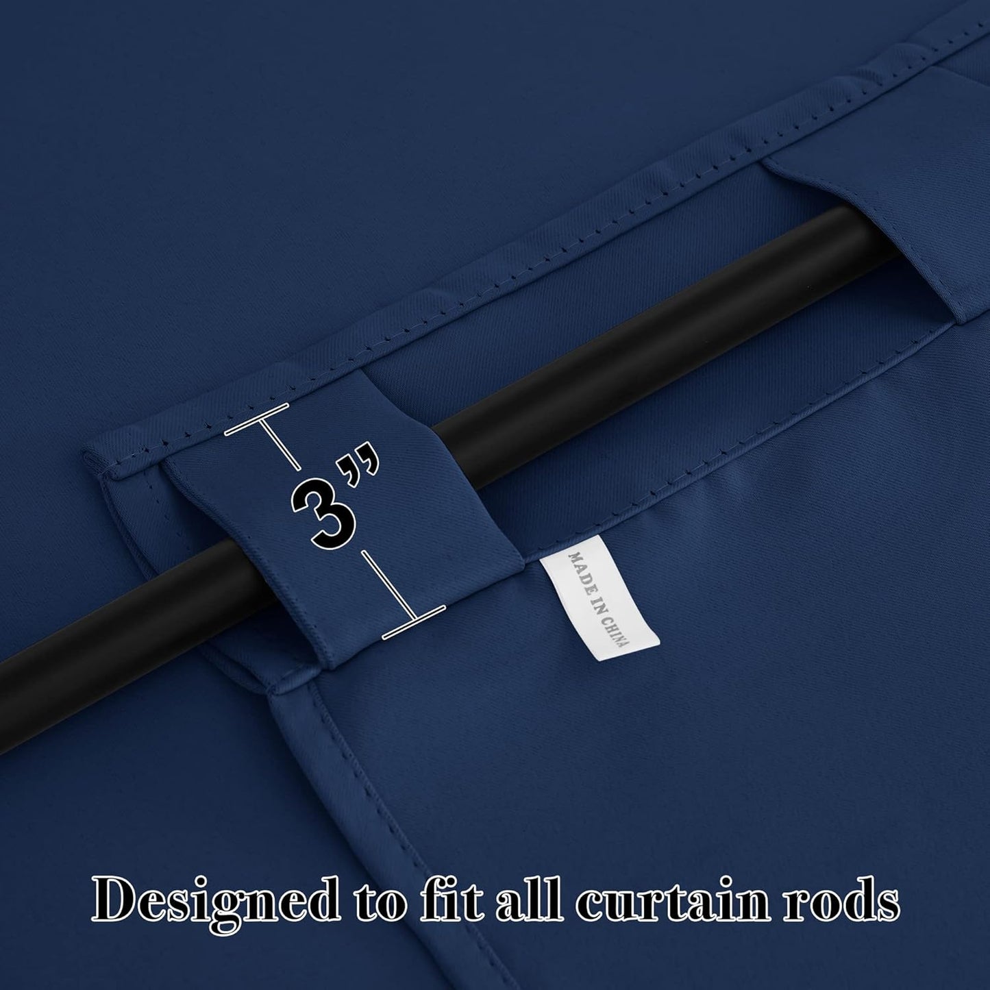 RYB HOME Kitchen Window Curtains - Blackout Privacy Half Window Curtains for Bedroom Bathroom Dining Living Room Cafe Office Short Tiers Drapes, W 34 x L 36 inches, 2 Panels, Navy Blue