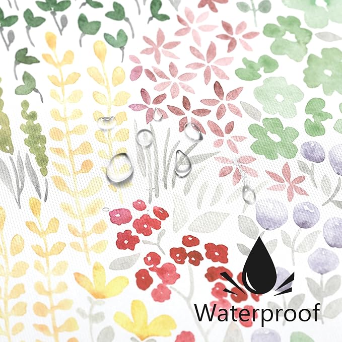 Extra Long Shower Curtain 72 x 84 Inch, Tall Cute Floral Shower Curtain for Bathroom, Sage Green Wildflower Boho Cottagecore Fabric Shower Curtain Set with Hooks