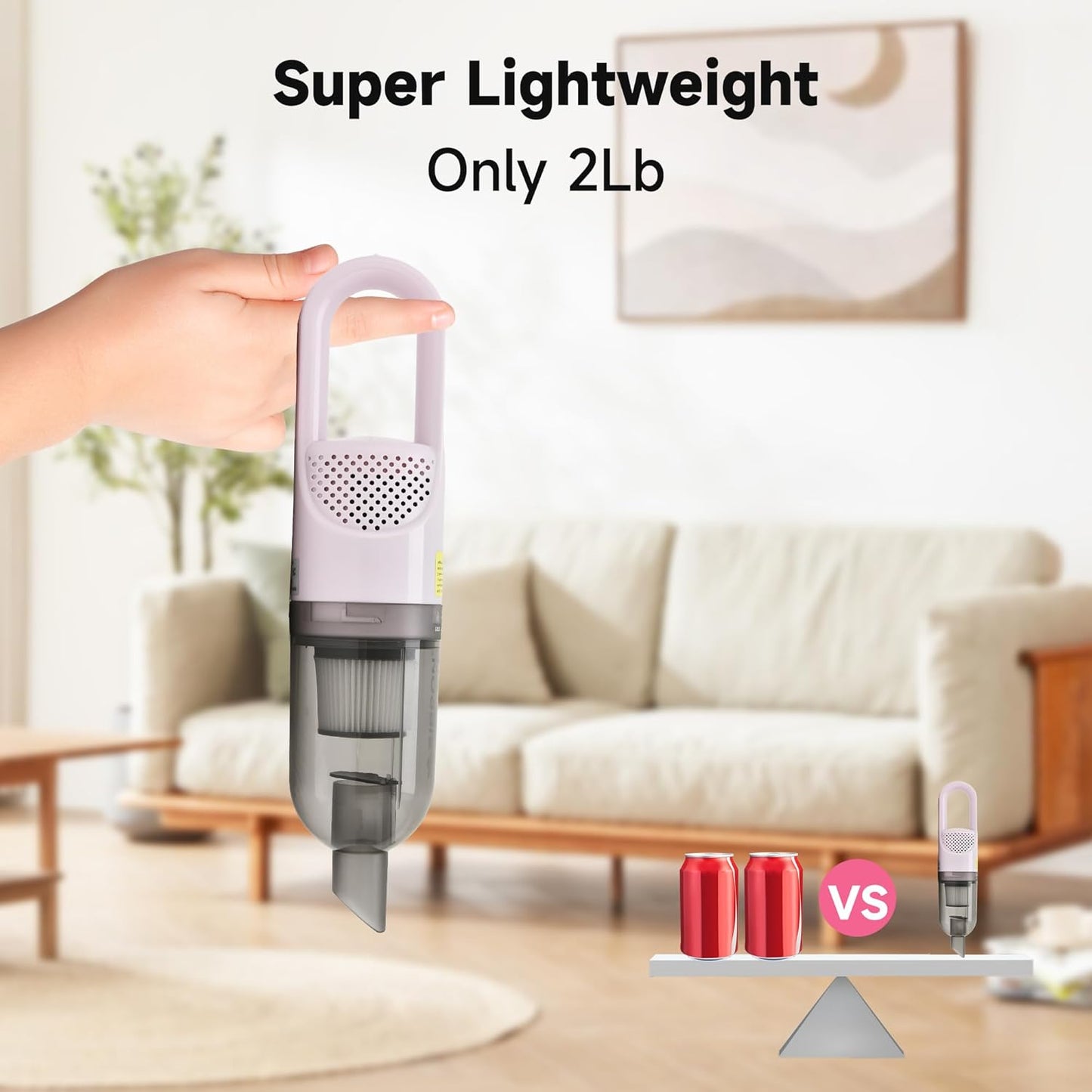 Handheld Vacuum Cleaner,Ultra-Lightweight Mini Portable Vacuums for Home, 6 in 1 Stick Vac Cleaners for Car,Pet Hair,Carpet（Green Corded