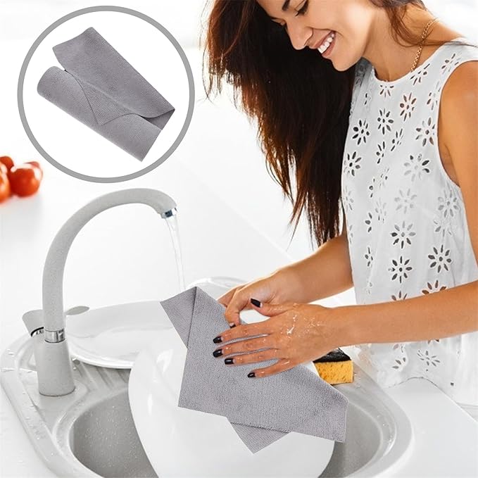Microfiber Cleaning Cloths Roll 20Pcs Tear-Away Reusable Washable Towels 25Cm Quick Dry Absorbent for Kitchen Household Cleaning and Dishwashing