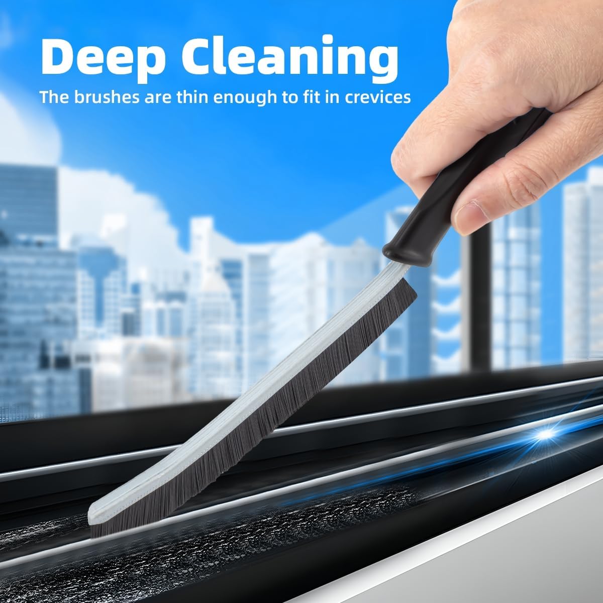 3Pcs Hard Bristle Crevice Cleaning Brush, Scrub Brush, Kitchen Sink Cleaning Brush, Grout Brush, Corner Brush Cleaning Tools for Toilet, Bathroom, Gap, Home, Household, Window (3, Grey)