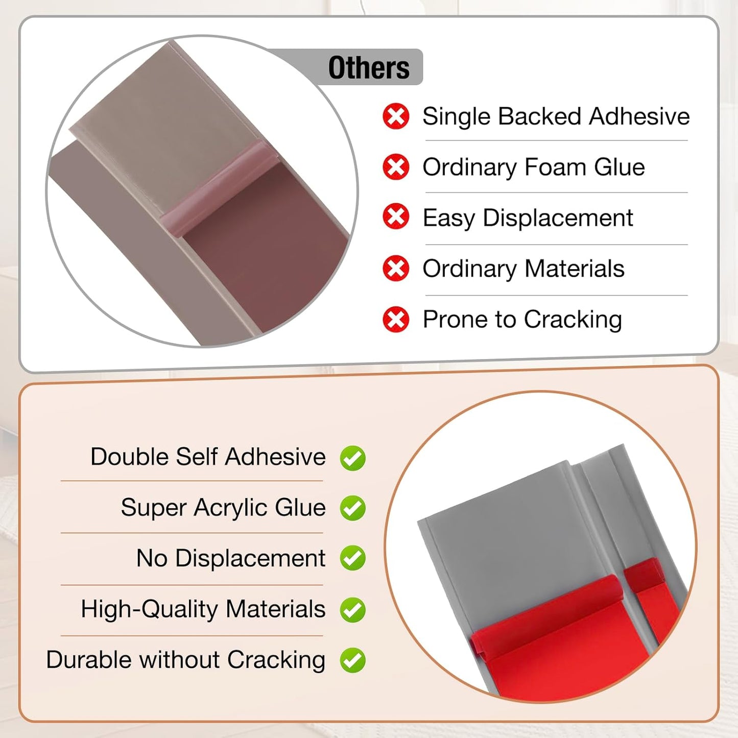 Floor Transition Strip Self Adhesive Vinyl Door Threshold for Doorways Carpet Edging Trim Overlap Edge Reducer for Laminate Floor, Carpet, Tile (Gray, 3/5" to 4/5", 10Ft)