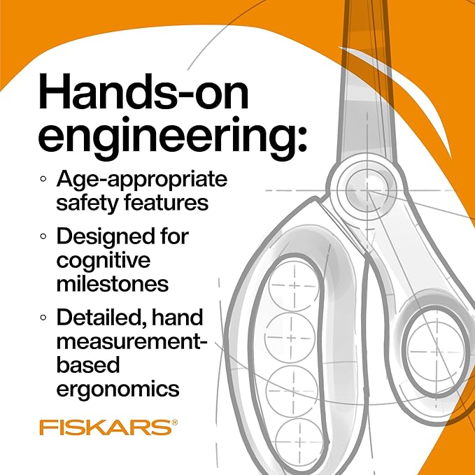Fiskars 7" Student Scissors for Kids Ages 12-14 (3-Pack), Scissors for School or Crafting, Back to School Supplies, Purple, Blue and Turquoise