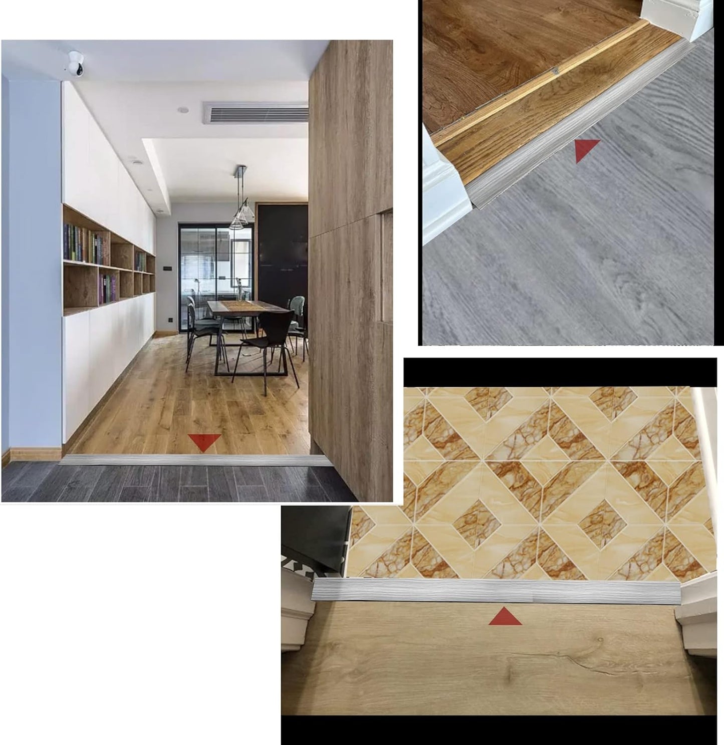 Floor/Door Flat Transition Strip & Self-Adhesive Vinyl Edge Trim - Laminate Gap Covering Joining Strip