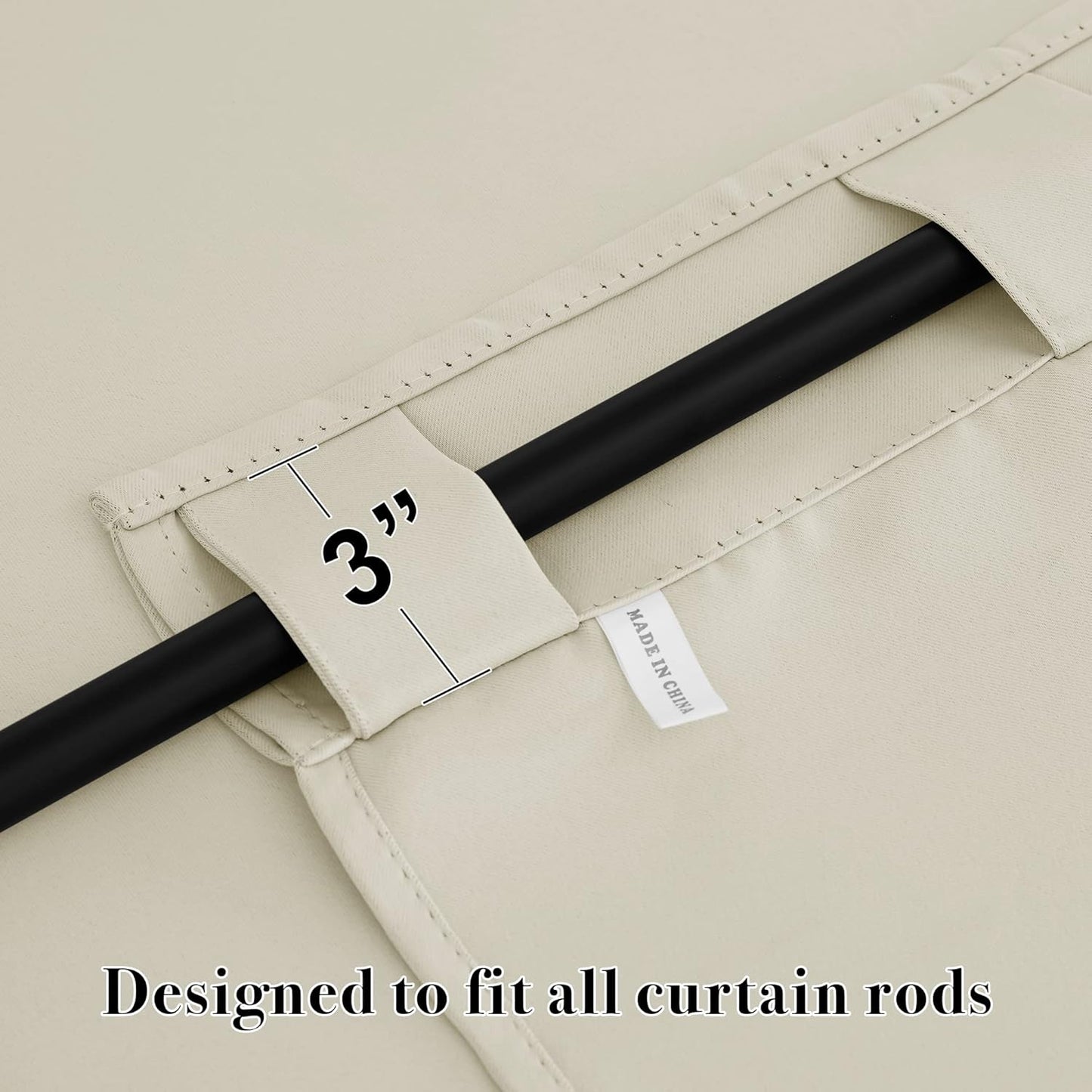 RYB HOME Curtains for Living Room - Blackout Curtains Sunlight Block Privacy for Dining Bedroom Bay Window Shades, W 42 x L 72, Beige, 1 Pair