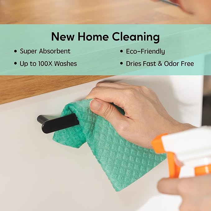 Swedish Dishcloths for Kitchen, 5 Pack Swedish Dish Cloths, Ultra Absorbent Reusable Paper Towels, Cellulose Sponge Cloths, Quick Drying, No Odor, Dishwasher Safe