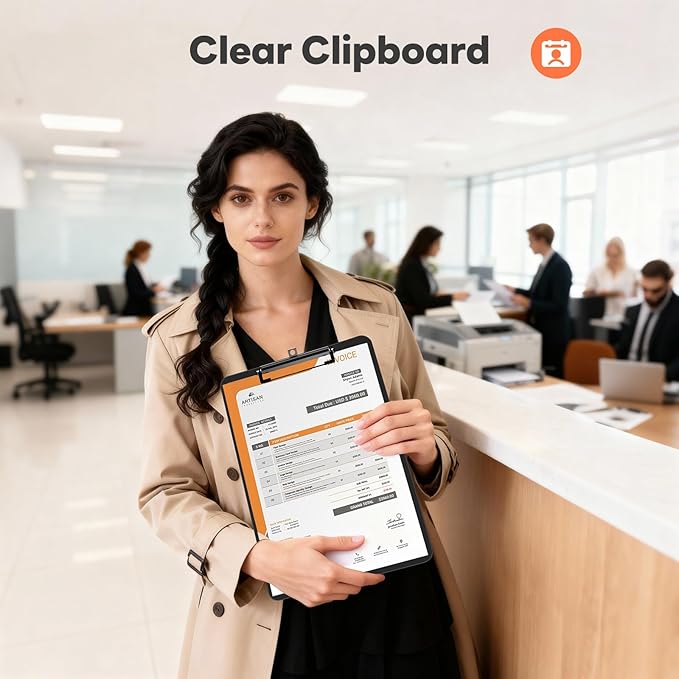 Plastic Clipboard Set of 2, 12.5 x 9'' Letter Size for Classroom, Students, Teacher, Nurse, A4 Black 8.5 x 11'' Clip Board with Low Profile Black Clip, Office & School Supplies