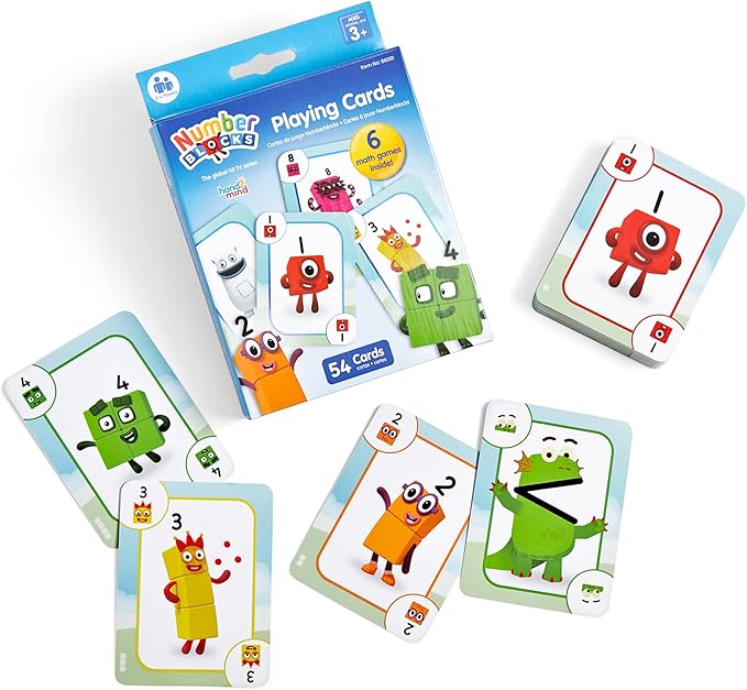 hand2mind Numberblocks Playing Cards, Travel Card Games for Kids, Counting Toys, Kindergarten Math Manipulatives, Preschool Learning Activities, Indoor Recess Games for Classroom, Kids Birthday Gift