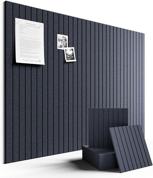 Fluxynara Large Felt Bulletin Board 48" X 36" Cork Board Alternative-12 Pack with 70 Safe Removable Adhesive Tabs, Cork Boards for Walls Cork Board for Home Office Classroom Pin Board -Navy Blue