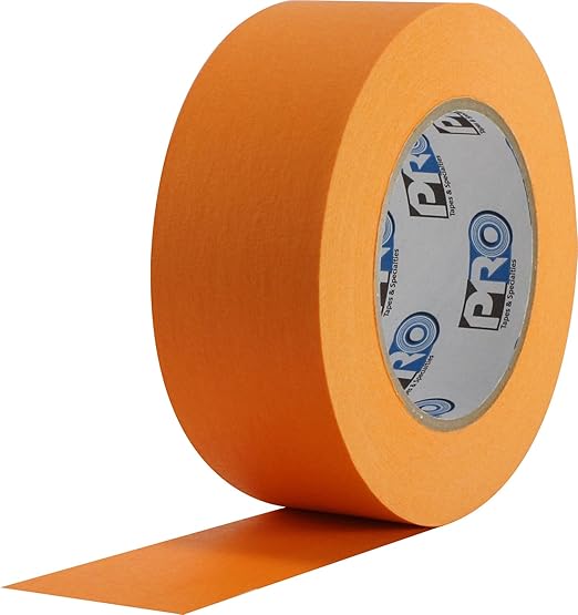 ProTapes Colored Crepe Paper Masking Tape, 60 yds Length x 3/4" Width, Orange (Pack of 48)