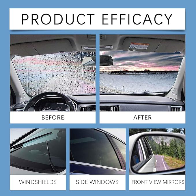 CAPEDIEM 2025 NEW Fululuer Automotive Oil Film Cleaning Brush for Car Windows, Clear Vision Glass Cleaner, Windshield Cleaner, Anti-Rain Fog Cleaning Glass Brush with Refill, Improves Clarity