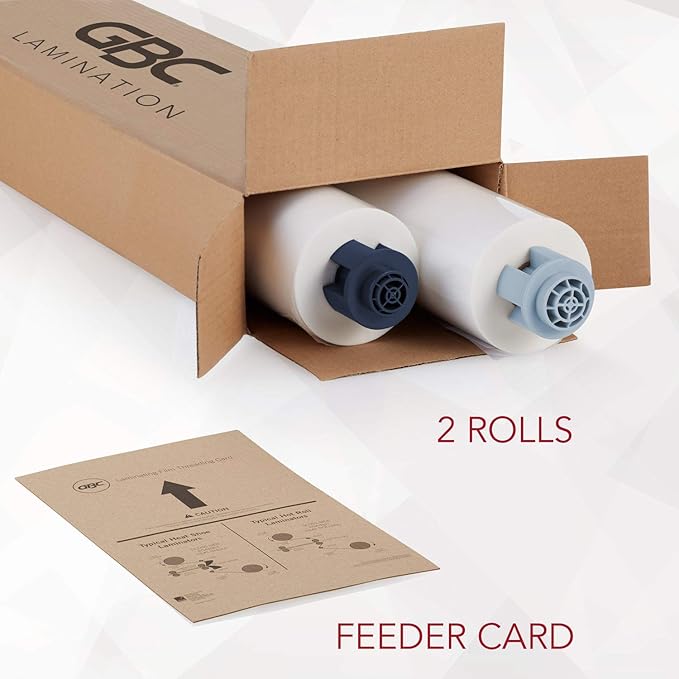 GBC HeatSeal Laminating Film Roll, 3 mm, 25" x 250', 2 Pack (3748204EZ)