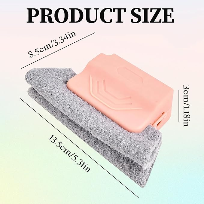 3PCS Magic Window Track Cleaner, 2026 Upgraded Window Groove Cleaning Brush Tools Set, Hand-held Window Track Cleaning Tools for Window lides Gaps Tile Lines Shutter Car Vents (Grey + Pink + Green)