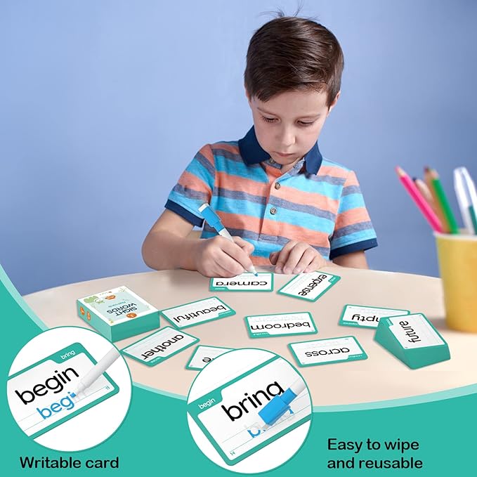 WJPC High Frequency Sight Words Flash Cards 2nd, 3rd Grade (Third-Grade) for 7,8.9 Years Age Kids Boys, Girls, Homeschool Learn to Read, Write.