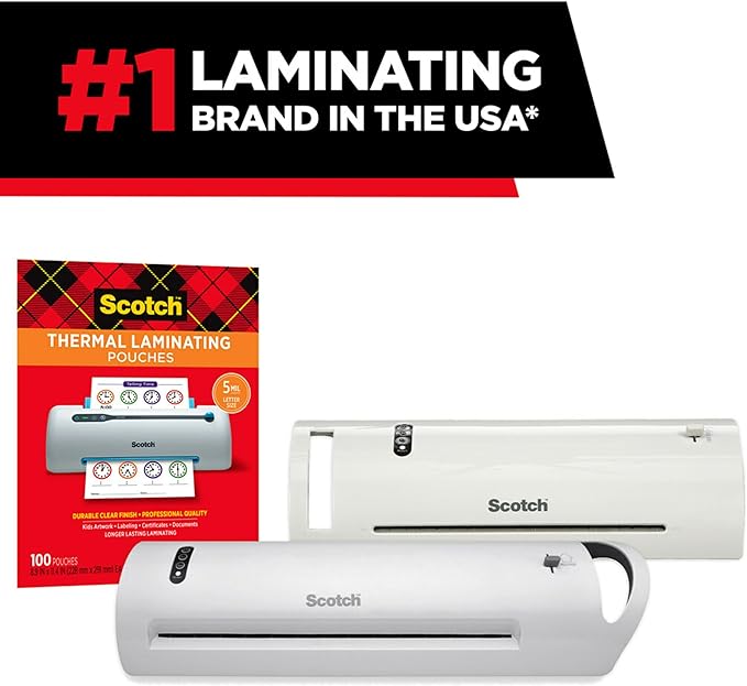 Scotch Thermal Laminating Pouches, for Use with Thermal Laminators, 8.9 x 11.4 Inches, Letter Size Sheets, 100-Count (Pack of 6)