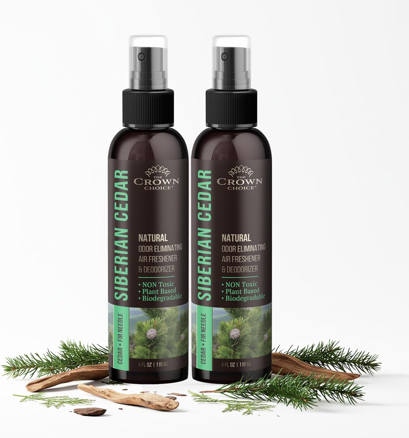 Non-Toxic Odor Eliminator,Natural Cedar Air Freshener Spray for Clothes Storage & Moth Repellent, Closet & Couch Deodorizer,Long Lasting Bathroom & Toilet Freshener,Safe for Kids & Pets,2PK, 4 Oz each