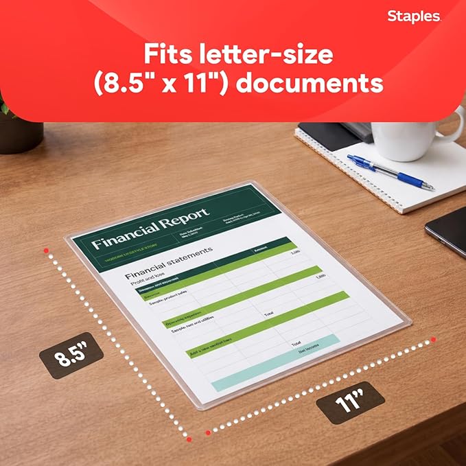 Staples Thermal Laminating Pouches, Letter Size, 9 x 11.5 Inches, 3 Mil, 100/Pack, for Office & School Use