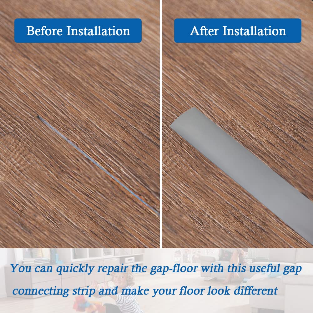 Floor Transition Strip Self Adhesive Floor Cover Strips Laminate 3" Wide Vinyl Flat Divider Transitions (7.5cm, 10Ft, Gray)
