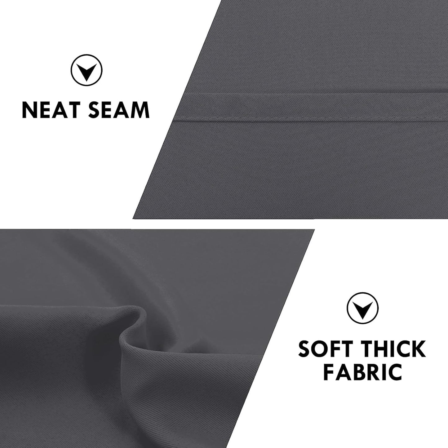 DWCN Blackout Curtains for Bedroom 63 Inch Length 2 Panels Set, Solid Thermal Insulated Energy Saving Rod Pocket Window Treatment Curtains Blackout Drapes (W38 x L63 Inch, Dark Grey)