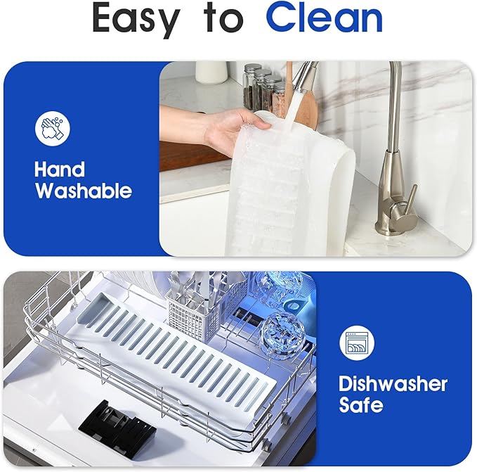 24"x4" Silicone Sink Edge Protector - Splash Guard with Suction Cups & 5° Tilt, Cuttable Edge Guard for Kitchen Sink, Bathroom,Granite & Quartz Countertops(White)