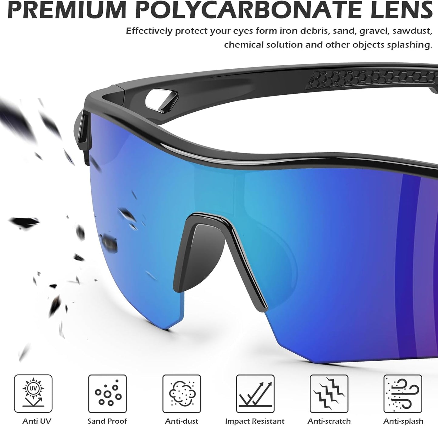 OXG 12 Pack Safety Glasses for Men Women, ANSI Z87.1 Safety Goggles Impact Resistant Protective Eyewear for Work, Outdoor