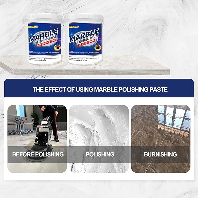 Granite & Marble Polishing Cream – Surface Repair Compound for Countertops, Showers & Floors – Scratch & Dullness Remover, Restores Shine on Quartz, Travertine & Natural Stone – 2.2LB