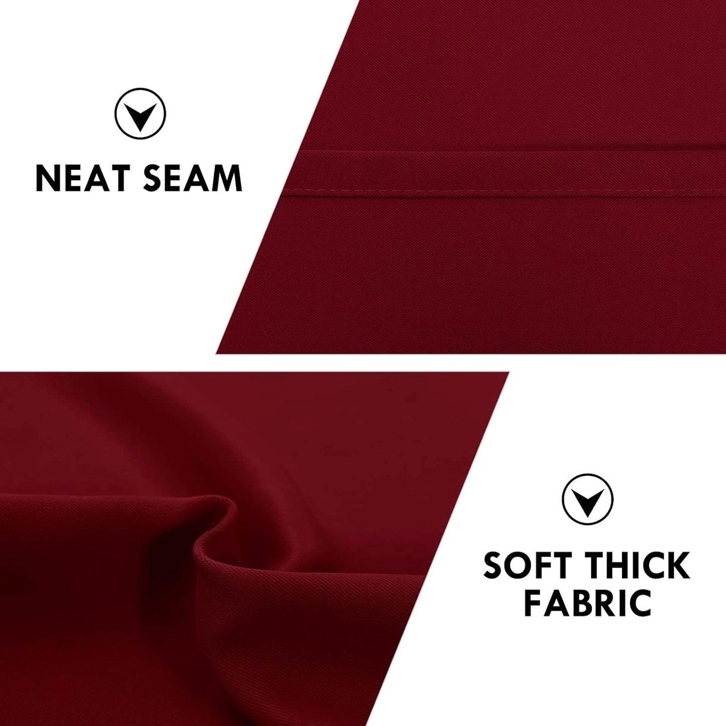 DWCN Christmas Blackout Curtains Room Darkening Thermal Insulated Bedroom Curtains Window Curtain Panels, 38 x 84 inches Long, Set of 2 Burgundy Rod Pocket Drapes