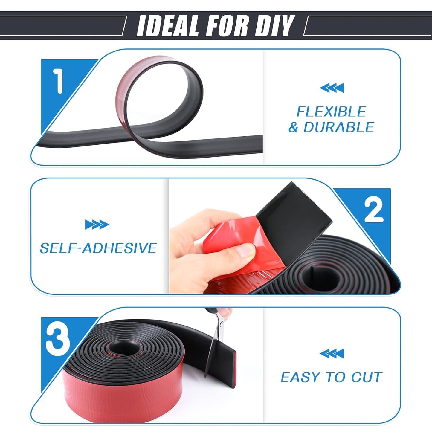 Adhesive Rubber Strips Neoprene Rubber Sheets, Rolls & Strips with Adhesive Backing Rubber Pads Self Stick Seal Rubber Gasket Adhesive Back for Matting Padding - 4" Wide x 1/5" Thick x 20' Long