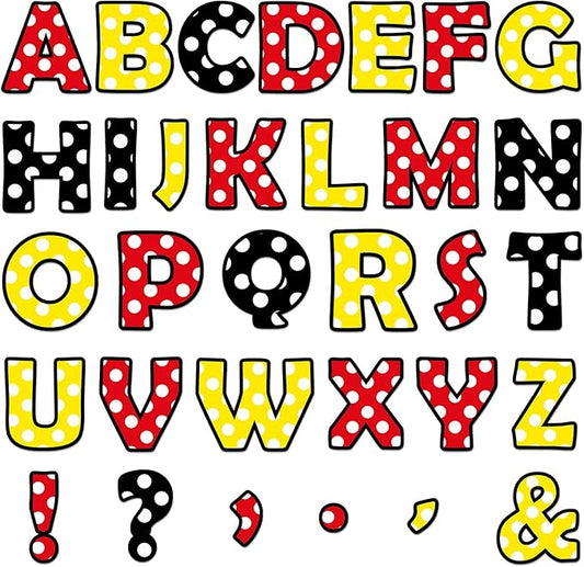 150 PCS Large 6" Bulletin Board Letters Set, Cartoon Mouse Color Classroom Alphabet Cutout Letter for Bulletin Board Display Home School, A Great Helper to Inspire Students' Learning Interest