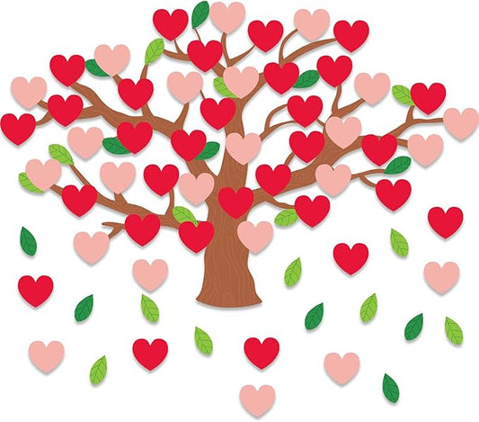 Pajean Valentines Day Bulletin Board Decorations Valentine Classroom Tree Bulletin Board Set January Cutouts Classroom Tree Wall Decor (Vivid Style)