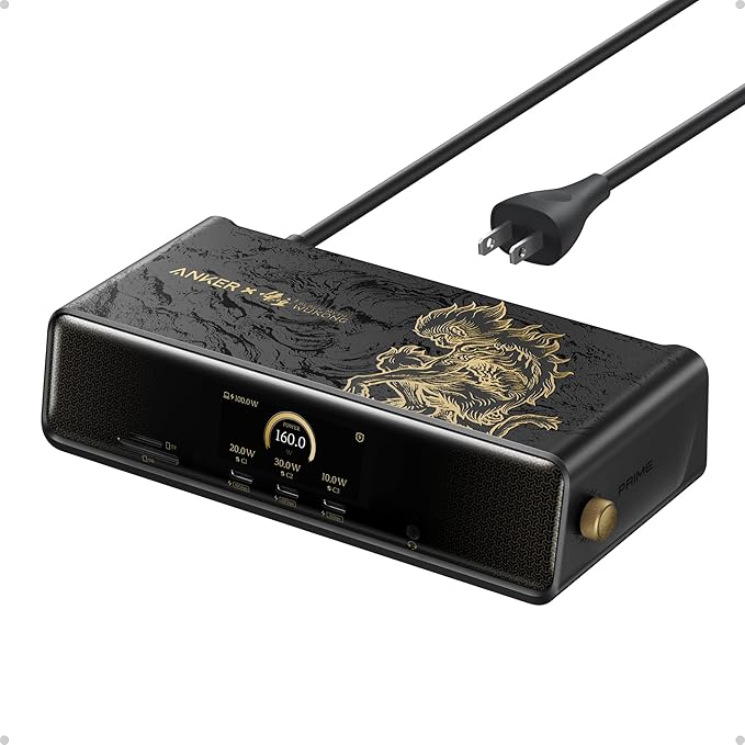 Anker Prime Docking Station (DL7400) Black Myth: Wukong Limited Edition, 14-Port Triple Display, 140W Max, Triple 4K 60Hz, for macOS and Windows (The Latest DisplayLink Driver Required)