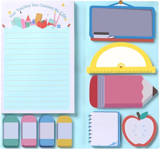 Sticky Notes Set Blackboard Self-Stick Note Pads Teacher Appreciation Gift Writing Memo Pads School Office Supplies