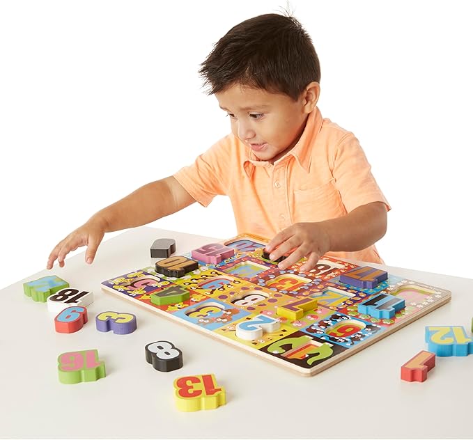 Melissa & Doug Jumbo Numbers Wooden Chunky Puzzle (20 pcs)