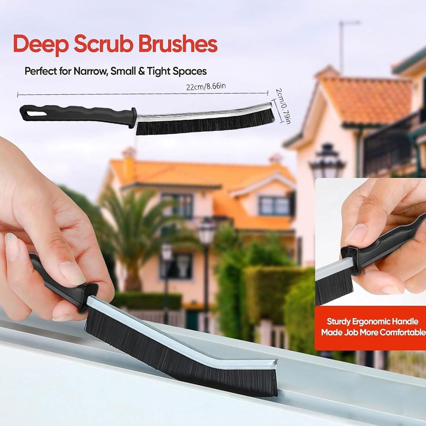 Crevice Cleaning Brush,Multifunctional Cleaning Brush Tool, Bathroom Gap Brush, Small Cleaning Brush, Grout Brush, Kitchen Brush, Cleaning Tools for Toilet, Bathroom, Home, Bathtub, Sink, Household