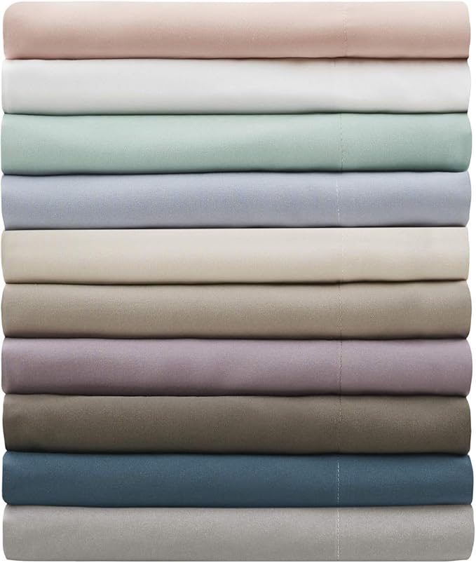 Madison Park 3M Microcell Color Fast, Wrinkle and Stain Resistant, Soft Sheets with 16" Deep Pocket All Season, Cozy Bedding-Set, Matching Pillow Case, Twin XL, Seafoam (MP20-2444)