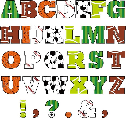 150 PCS Large 6" Bulletin Board Letters Set, Sports Party Football Soccer Classroom Alphabet Cutout Letter for Bulletin Board Display School, A Great Helper to Inspire Students' Learning Interest