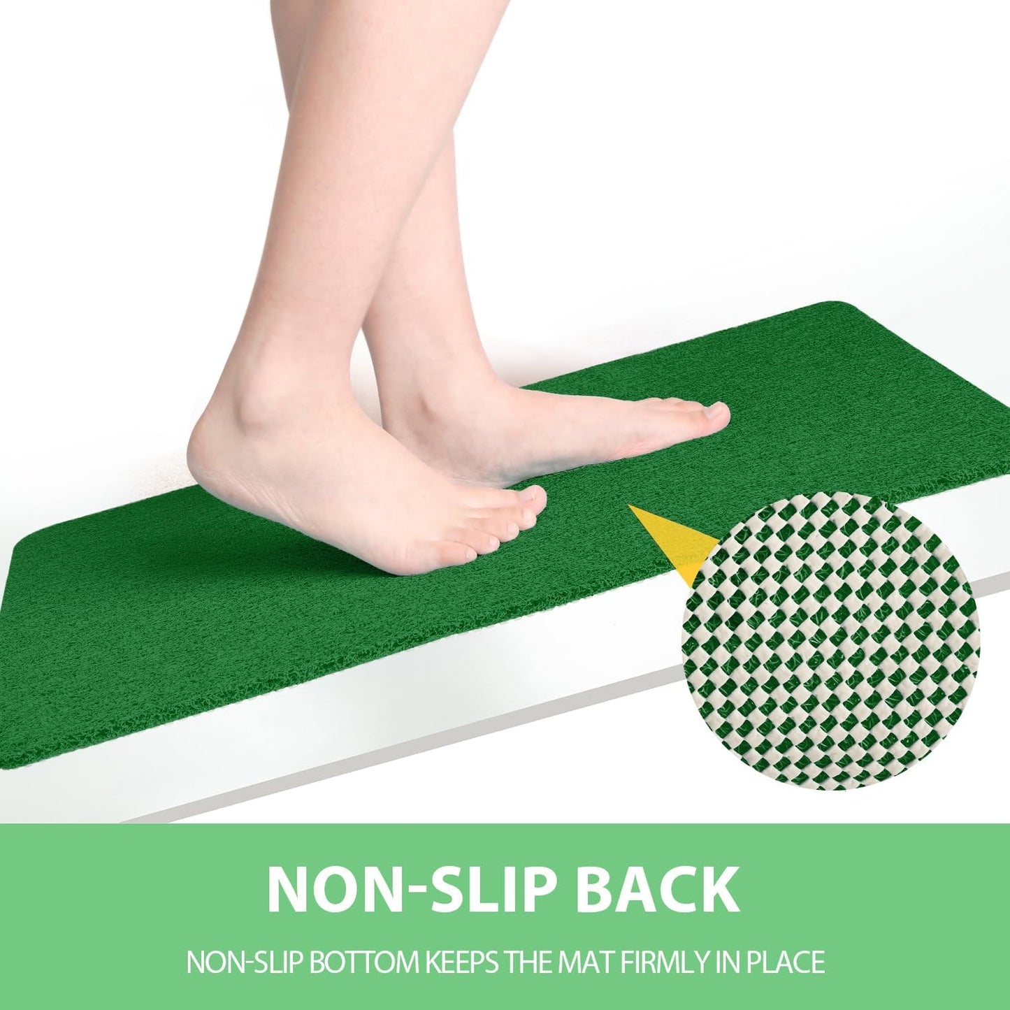 Non-Slip Bathtub Mat, Anti Slip Shower Mat, Fast Drying Bathtub Mats, Foot Scrubber Mat, Anti Slip Mat for Tub, Floor, Bathroom, Kitchen, Home, Hotel (Dark Green 40"×28")