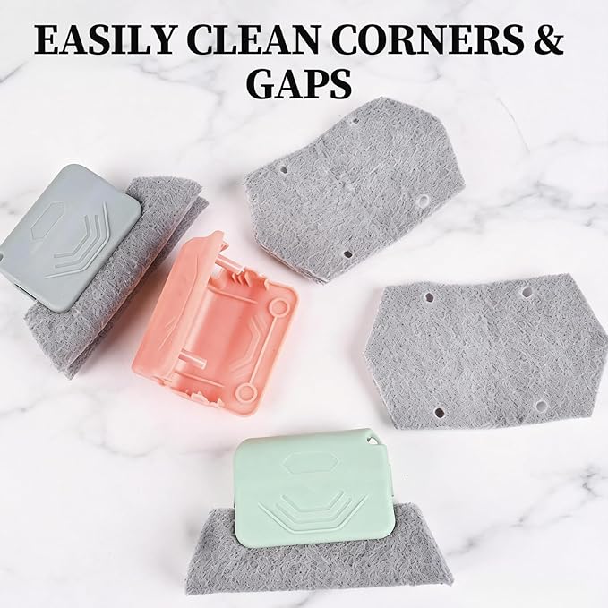 3PCS Magic Window Track Cleaner, 2026 Upgraded Window Groove Cleaning Brush Tools Set, Hand-held Window Track Cleaning Tools for Window lides Gaps Tile Lines Shutter Car Vents (Grey + Pink + Green)