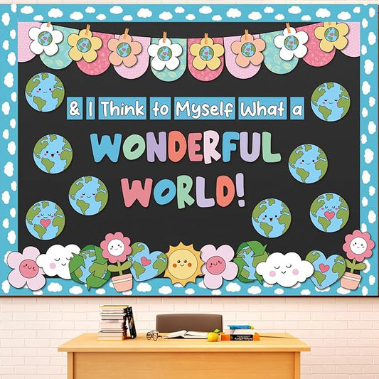 90 Pcs Earth Day Bulletin Board Decoration for Classroom Environmental Cutouts Colorful Flower Cutouts Classroom Wall Decor for Earth Day Protection Spring Activity Chalkboard Supplies