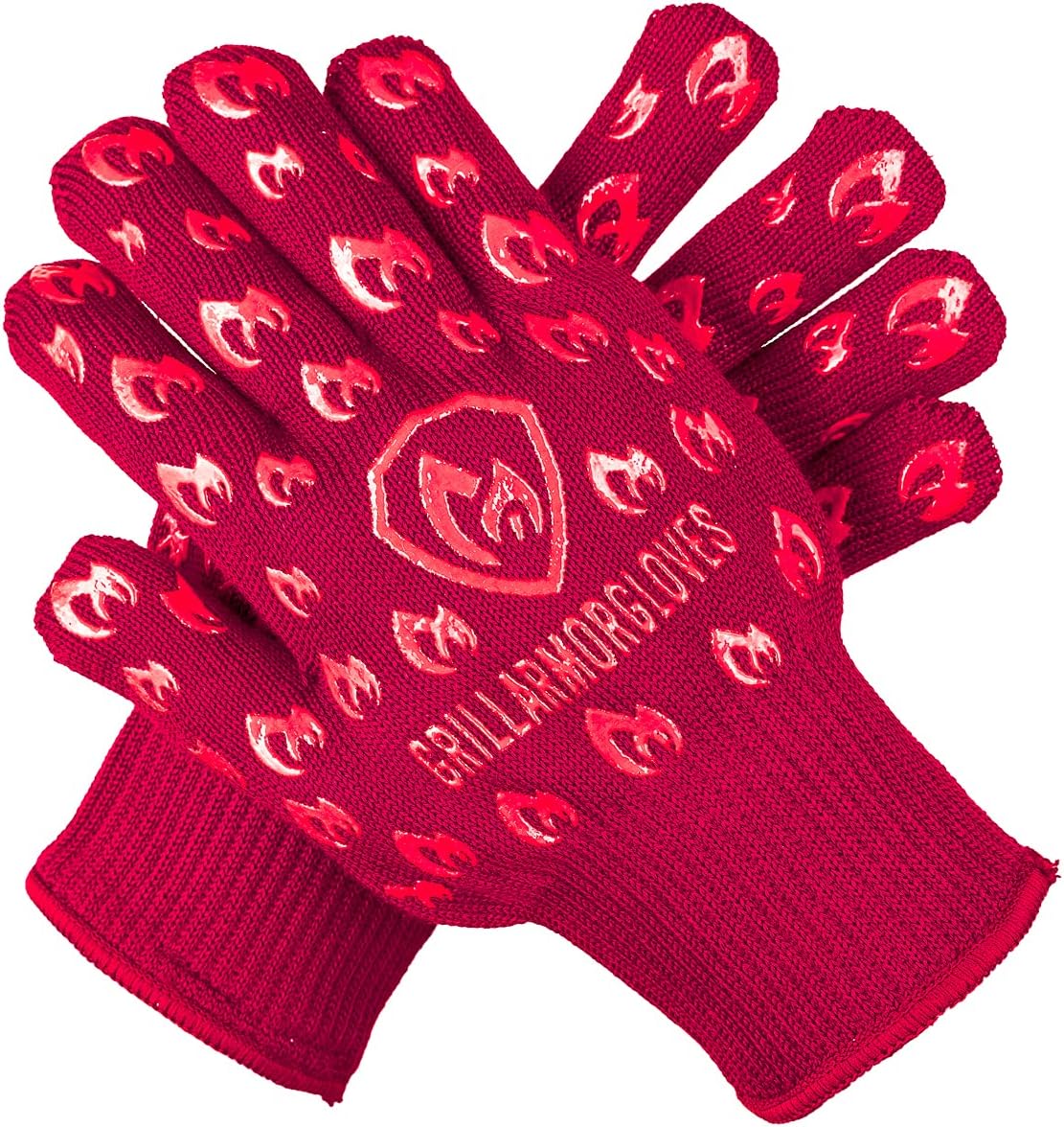 Grill Armor Oven Gloves 932°F Extreme Heat & Cut Resistant Oven Mitts with Fingers for BBQ, Cooking, Grilling, Baking – Accessory for Smoker, Cast Iron, Fire Pit, Camping, Fireplace, Griddle & More