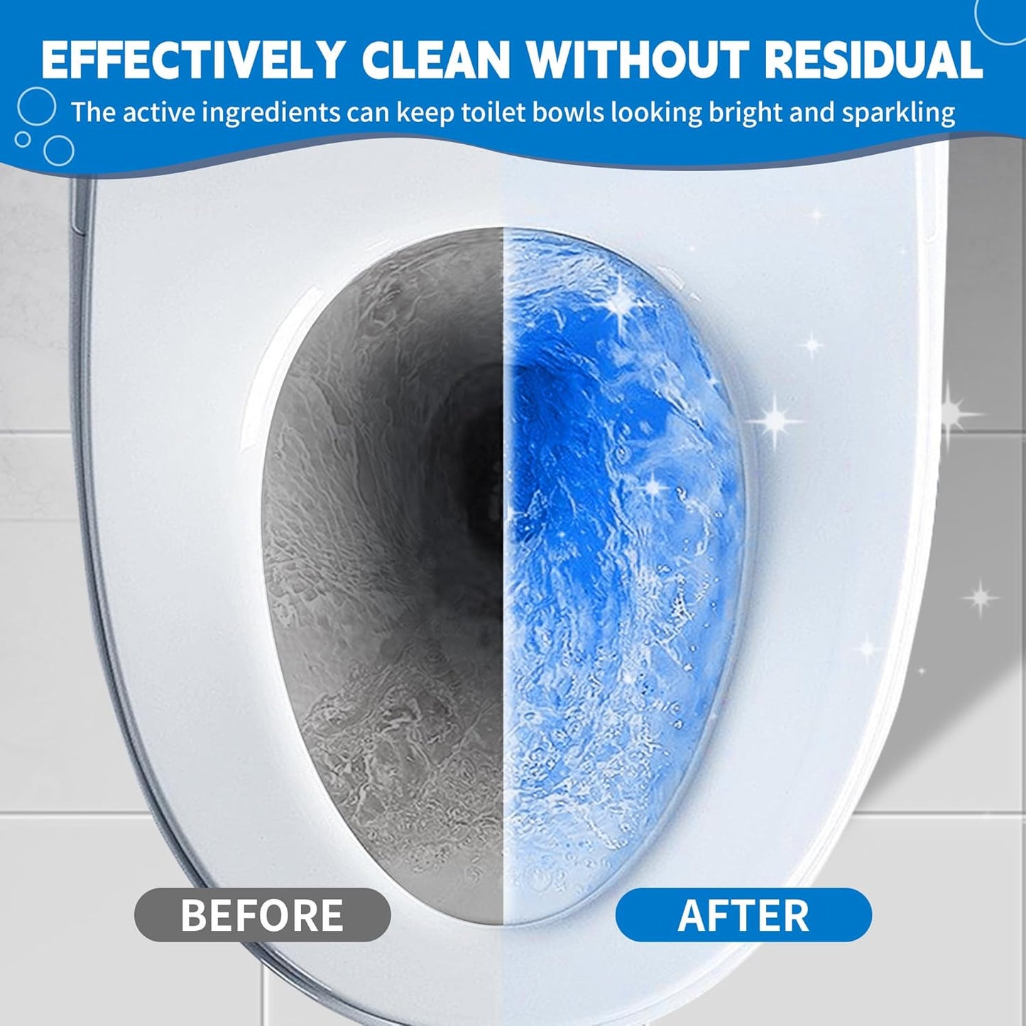 Toilet Bowl Cleaner Tablets, Automatic Toilet Tank Cleaner for Deodorizing & Descaling, Long-Lasting with Sustained Release Technology for Bathroom Cleaners, Blue, 12 Packs