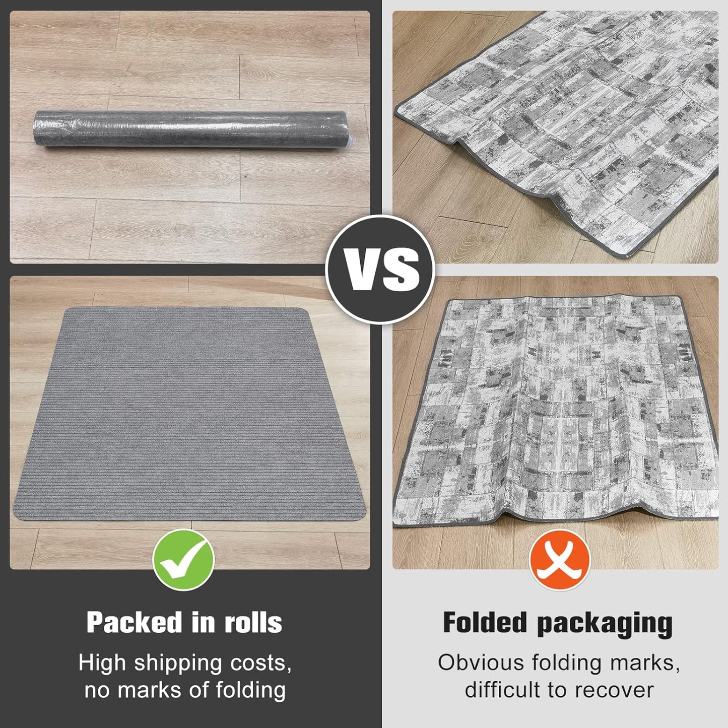 Placoot Desk Chair Mat for Hardwood Floor Corduroy Surface 1/6" Thick 55"x35" Office Chair Mat for Rolling Chairs-100% Large Anti-Slip Backing Under Desk Low-Pile Office Rug Floor Mat for Office/Home