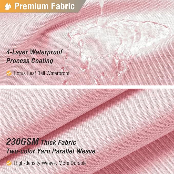 BTTN Pink Fabric Shower Curtain - Linen Textured Weighted Cloth Shower Curtain Set with 12 Plastic Hooks, Machine Washable, Hotel Spa Luxury Neutral Decorative Modern Bath Curtains for Bathroom, 72x72