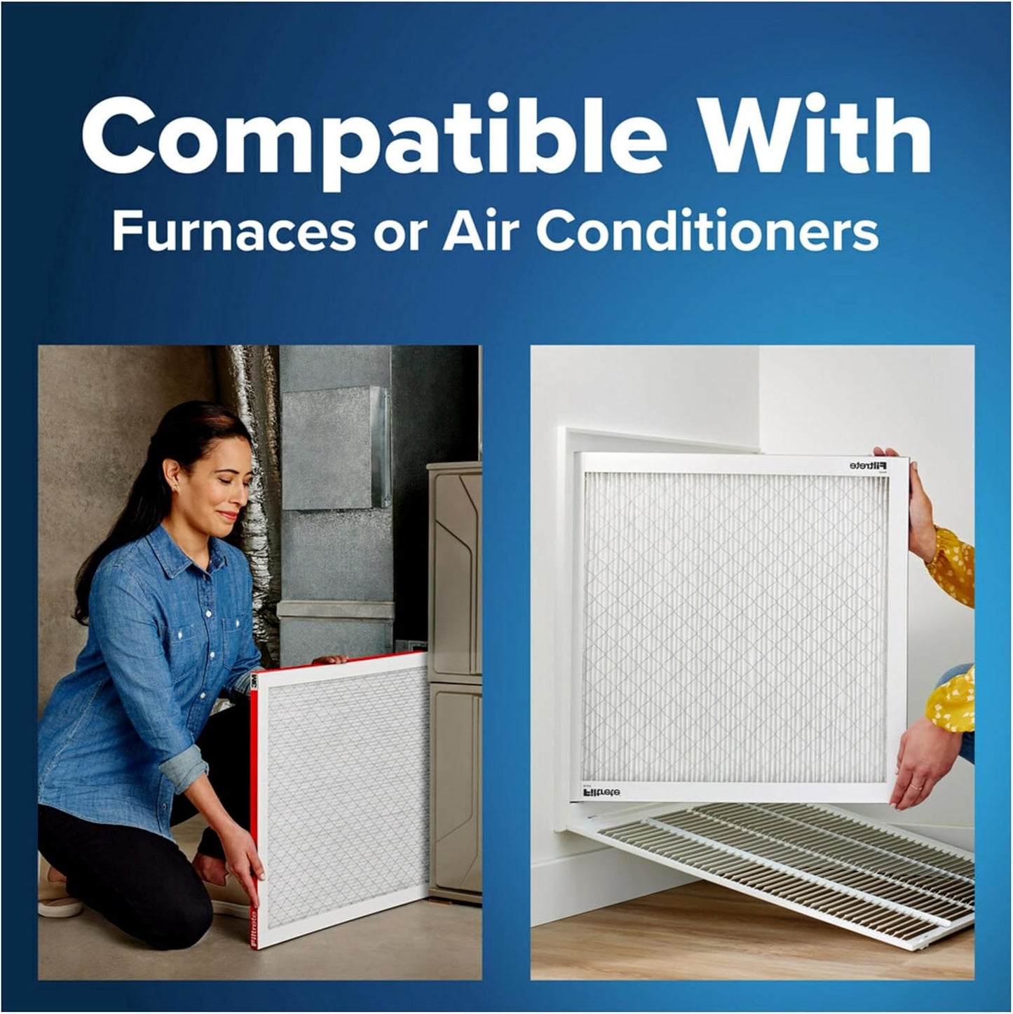 Filtrete 25x25x1 AC Furnace Air Filter, MERV 11, MPR 1000, Micro Allergen Defense, 3-Month Pleated 1-Inch Electrostatic Air Cleaning Filter, 4 Pack (Actual Size 4-Pack 24.688x24.688x0.813 in)