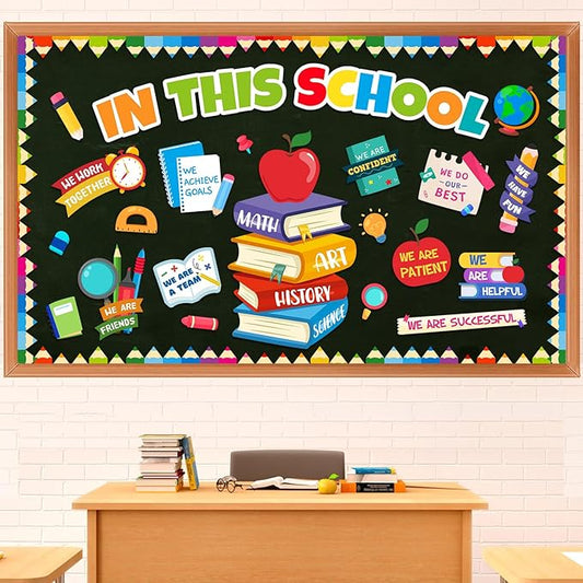 Pasimy in This School Bulletin Board Decorations Motivational Bulletin Board Set Inspirational Affirmation Classroom Decor Cutouts for Elementary Middle Back to School Home Office Wall Door Supplies